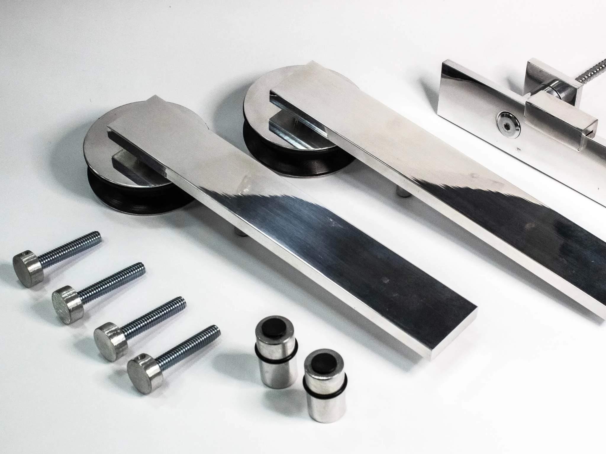 Kit Aparente at&eacute; 80kg para Porta de Correr Polido