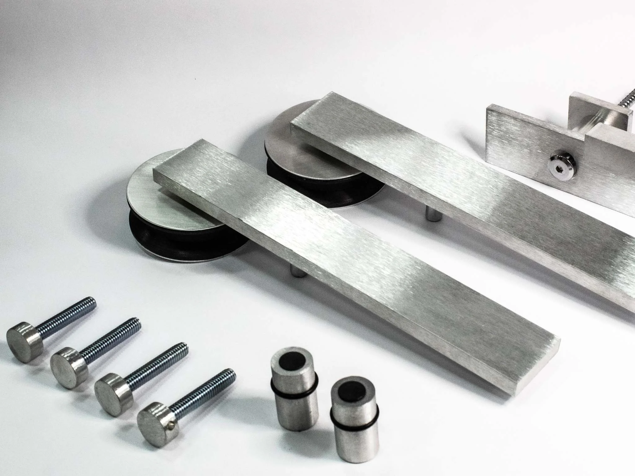 Kit Aparente at&eacute; 80kg para Porta de Correr Escovado