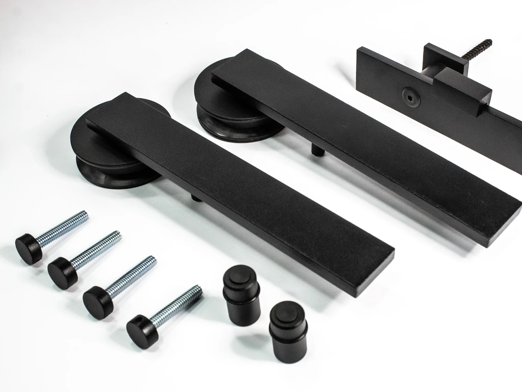 Kit Aparente at&eacute; 80kg para Porta de Correr Preto Fosco