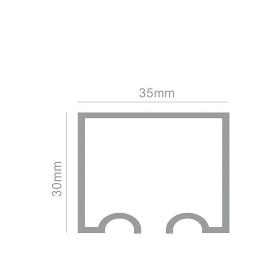 Trilho de Alum&iacute;nio C&ocirc;ncavo Natural 30x35
