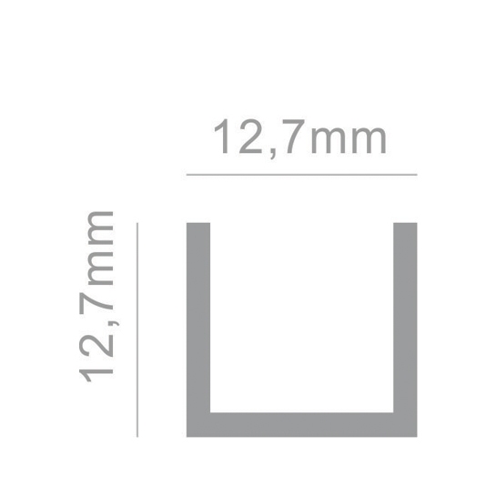 Trilho de Alum&iacute;nio Inferior U Natural