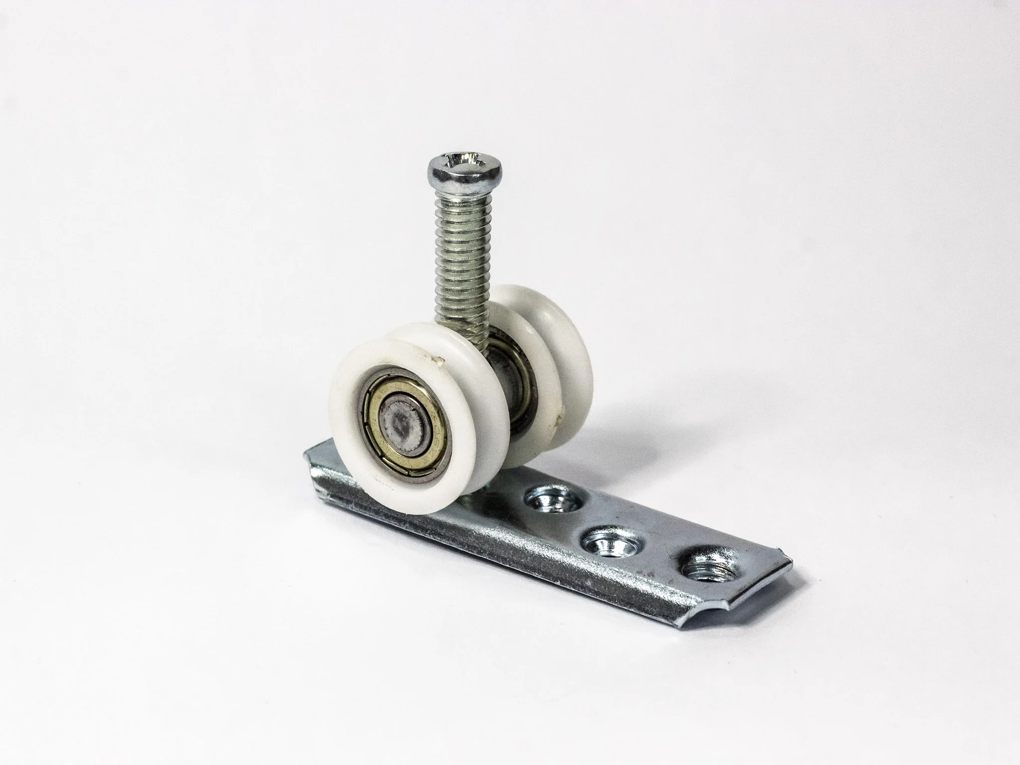 Roldana C&ocirc;ncava 2 rodas com Base Reta 25 mm