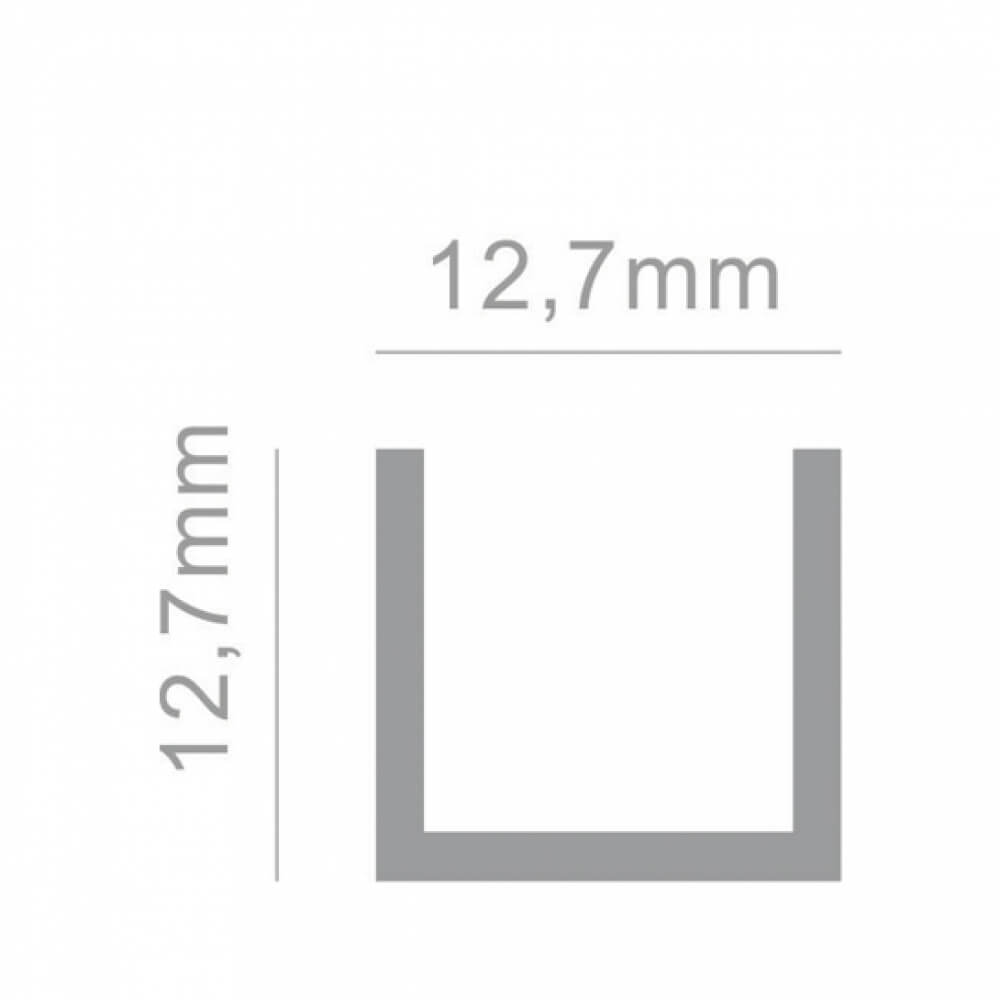 Trilho de Alum&iacute;nio Inferior U Natural