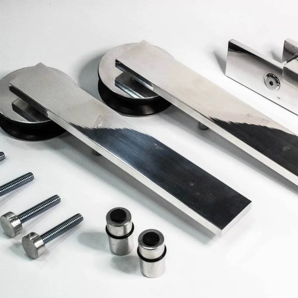 Kit Aparente at&eacute; 80kg para Porta de Correr Polido