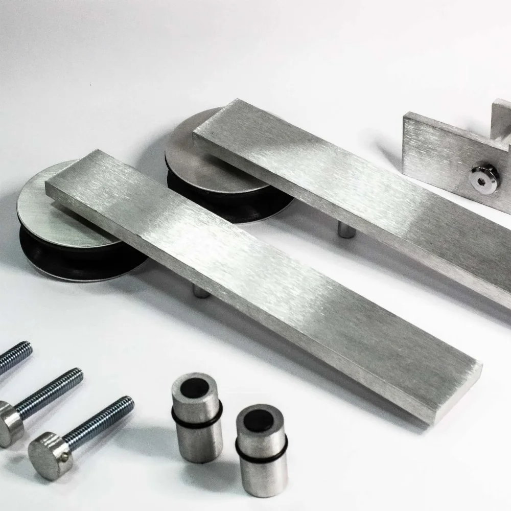 Kit Aparente at&eacute; 80kg para Porta de Correr Escovado